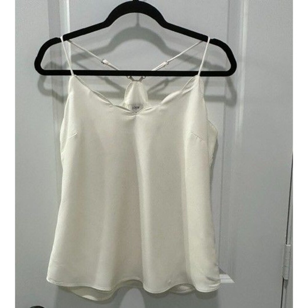 NWT J.Crew Cami Tank Top Women's Sz 6 Ivory Silky Scalloped
